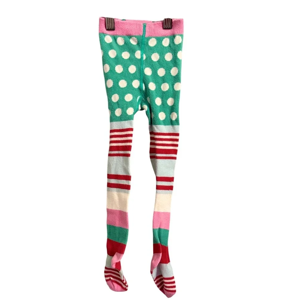 Matilda Jane Kids Tights Polka Dot‎ Stripe Footed Pants Toddler Size 2